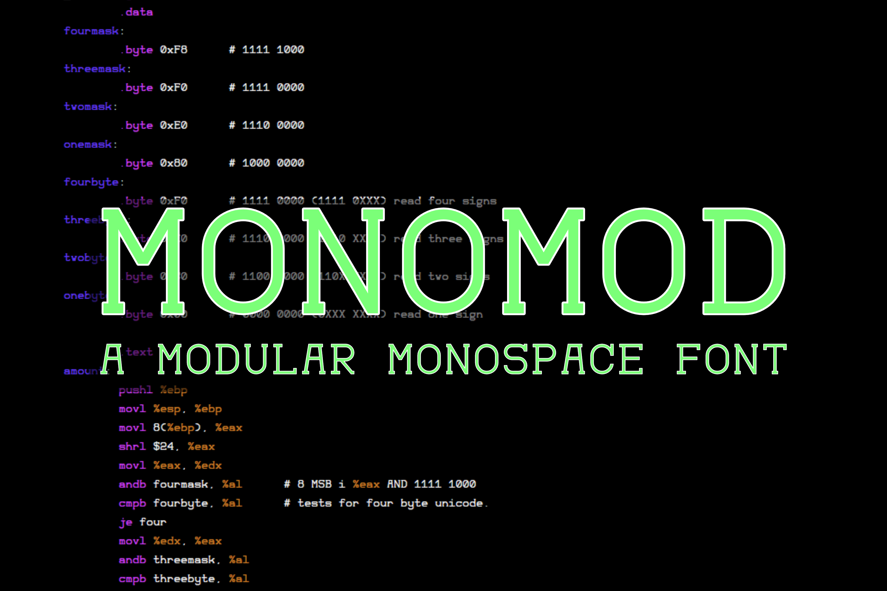 Monomod: The Modular Monospace Font for Clearer Campaigns